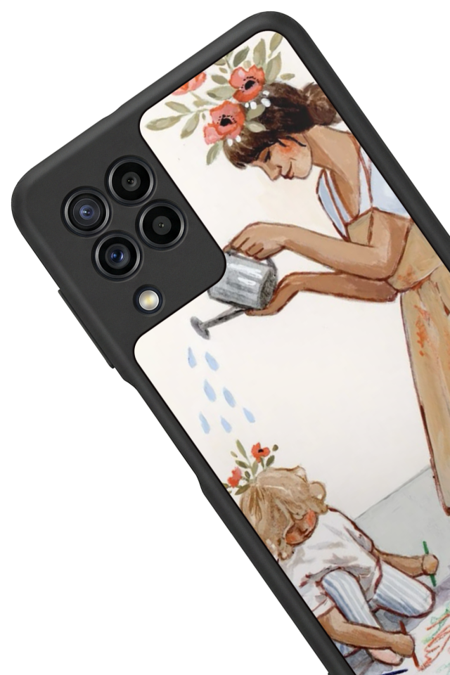Samsung Galaxy M22 Uyumlu Kalp Love Tasarımlı Glossy Premium Kılıf