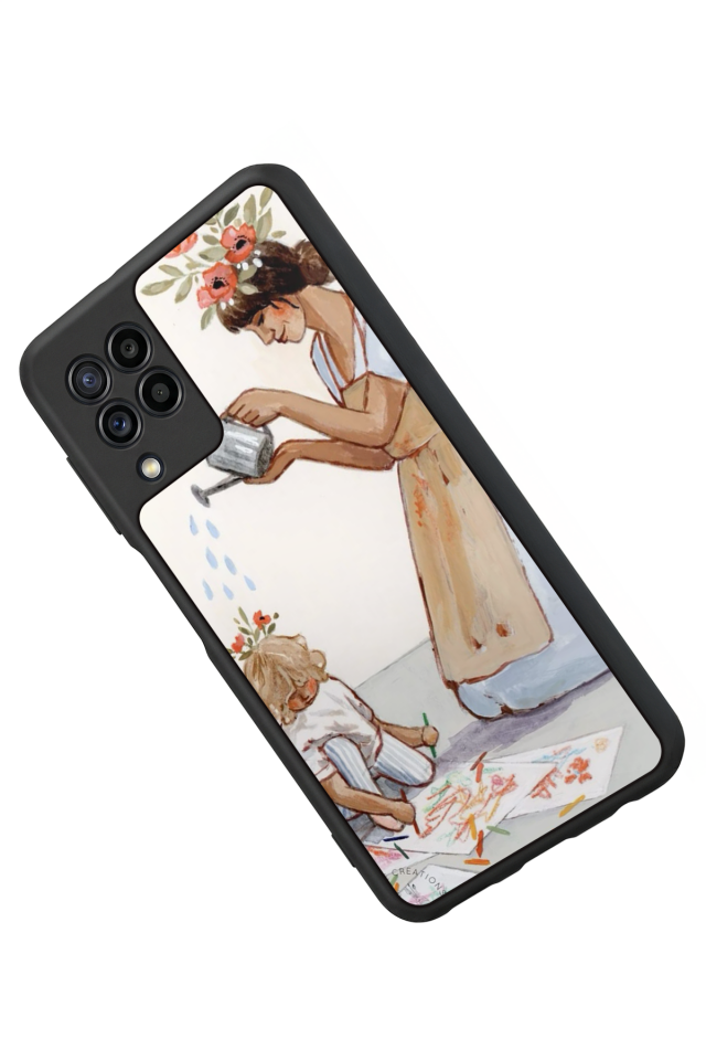 Samsung Galaxy M22 Uyumlu Kalp Love Tasarımlı Glossy Premium Kılıf