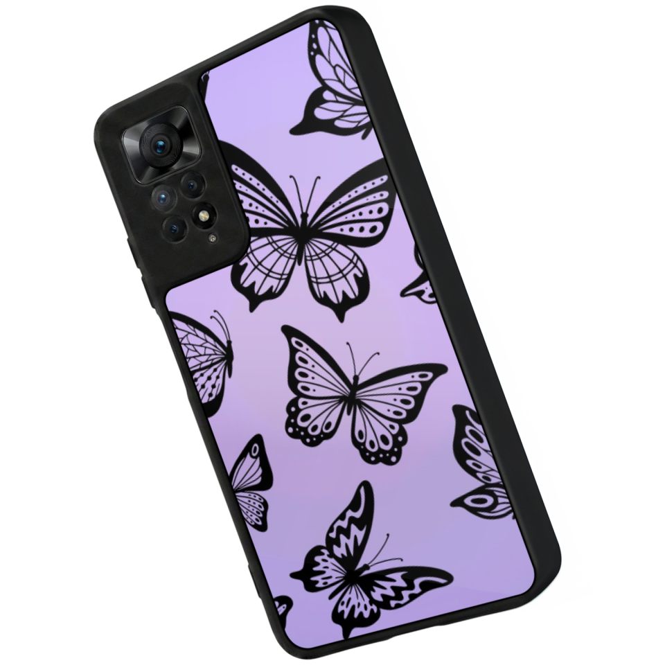 Xiaomi Redmi Note 12 Pro Uyumlu Kelebek Tasarımlı Glossy Premium Kılıf