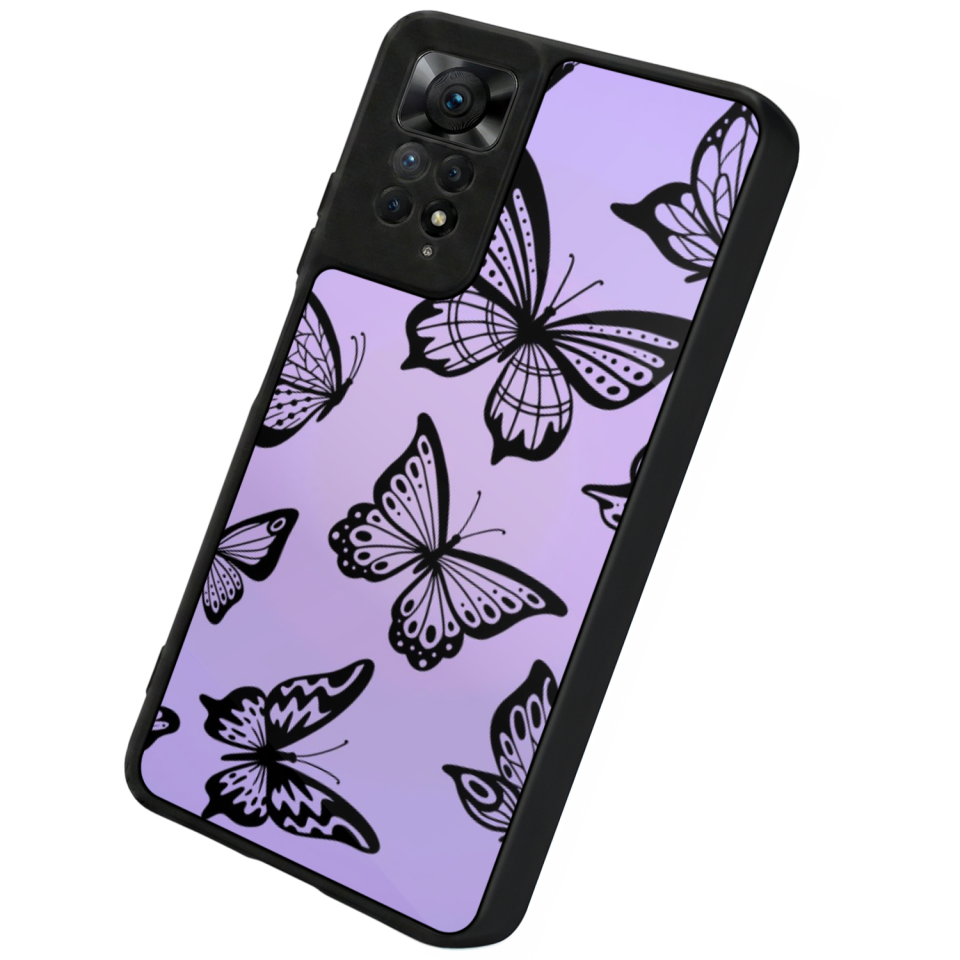 Xiaomi Redmi Note 12 Pro Uyumlu Kelebek Tasarımlı Glossy Premium Kılıf
