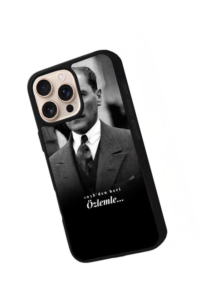 iPhone 15 Pro Uyumlu Mustafa Kemal Ataturk Tasarımlı Glossy Premium Kılıf