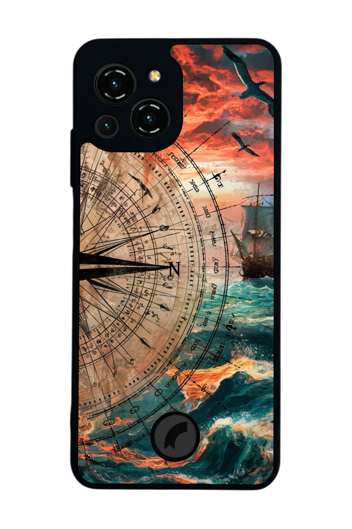 Reeder S23 Pro Max Uyumlu Pusula Tasarımlı Glossy Premium Kılıf