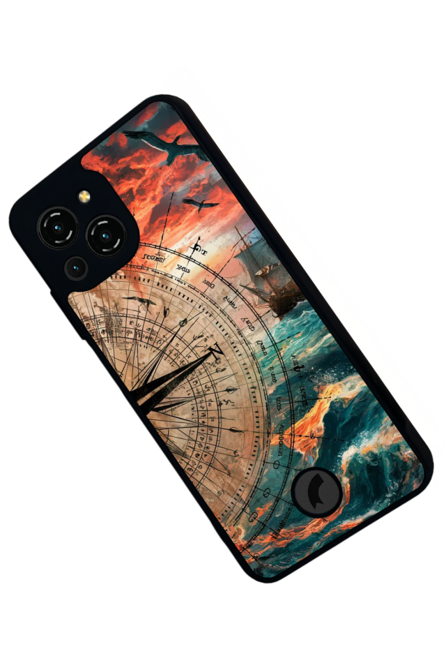 Reeder S23 Pro Max Uyumlu Pusula Tasarımlı Glossy Premium Kılıf