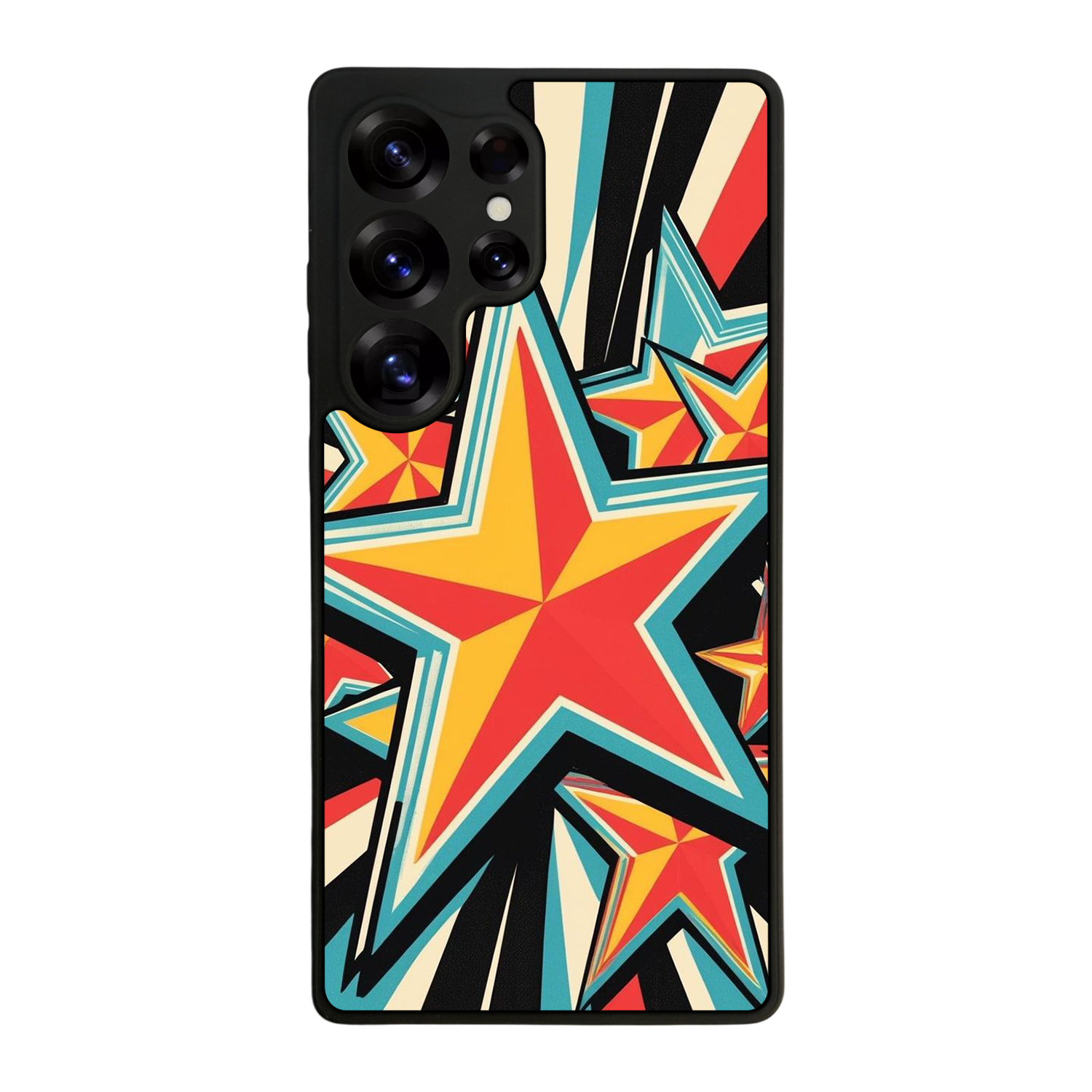 Samsung Galaxy S25 Ultra Uyumlu Retro Yildizlar Tasarımlı Glossy Premium Kılıf