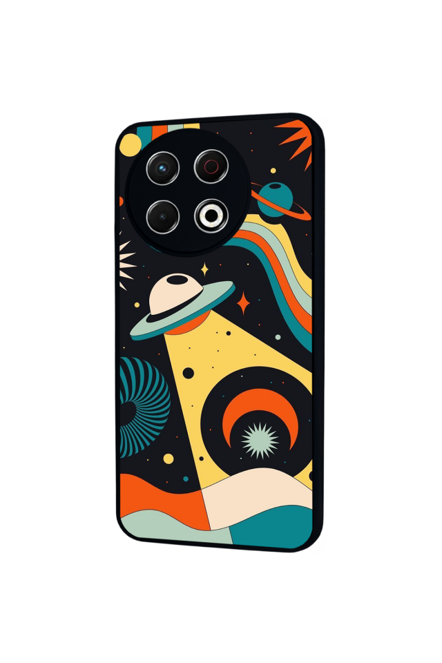 Tecno Spark 30 Pro Uyumlu Uzay Tasarımlı Glossy Premium Kılıf