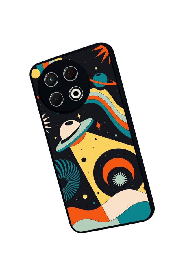 Tecno Spark 30 Pro Uyumlu Uzay Tasarımlı Glossy Premium Kılıf