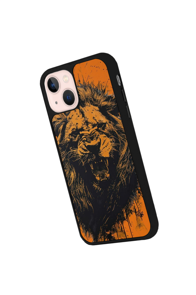 iPhone 14 Plus Uyumlu Aslan Tasarımlı Glossy Premium Kılıf