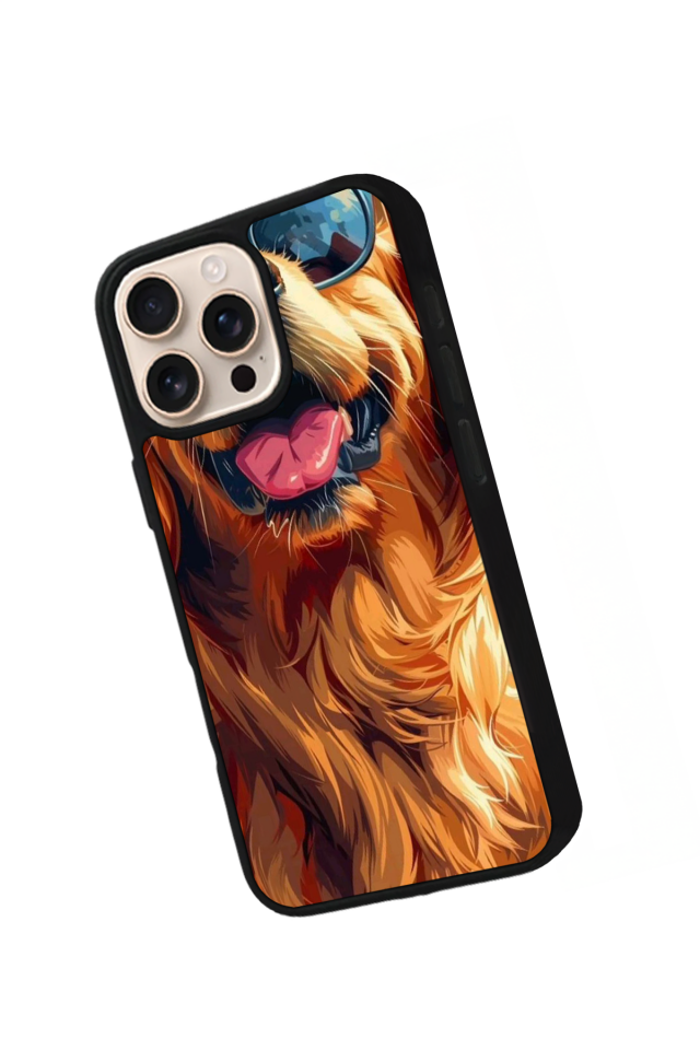 iPhone 16 Pro Max Uyumlu Golden Kopek Tasarımlı Glossy Premium Kılıf