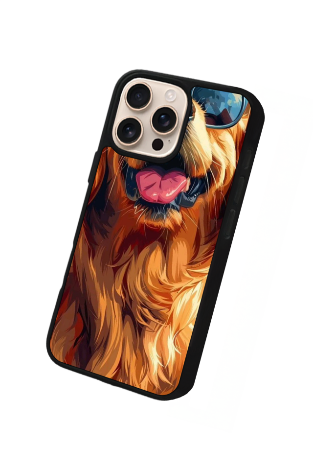 iPhone 16 Pro Max Uyumlu Golden Kopek Tasarımlı Glossy Premium Kılıf