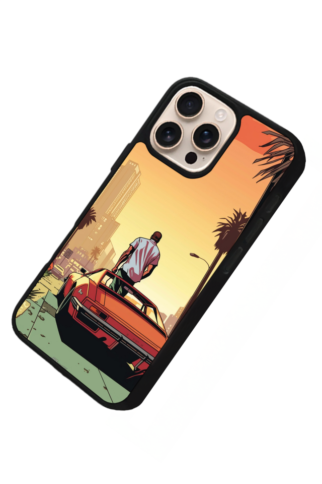 iPhone 15 Pro Uyumlu GTA Tasarımlı Glossy Premium Kılıf