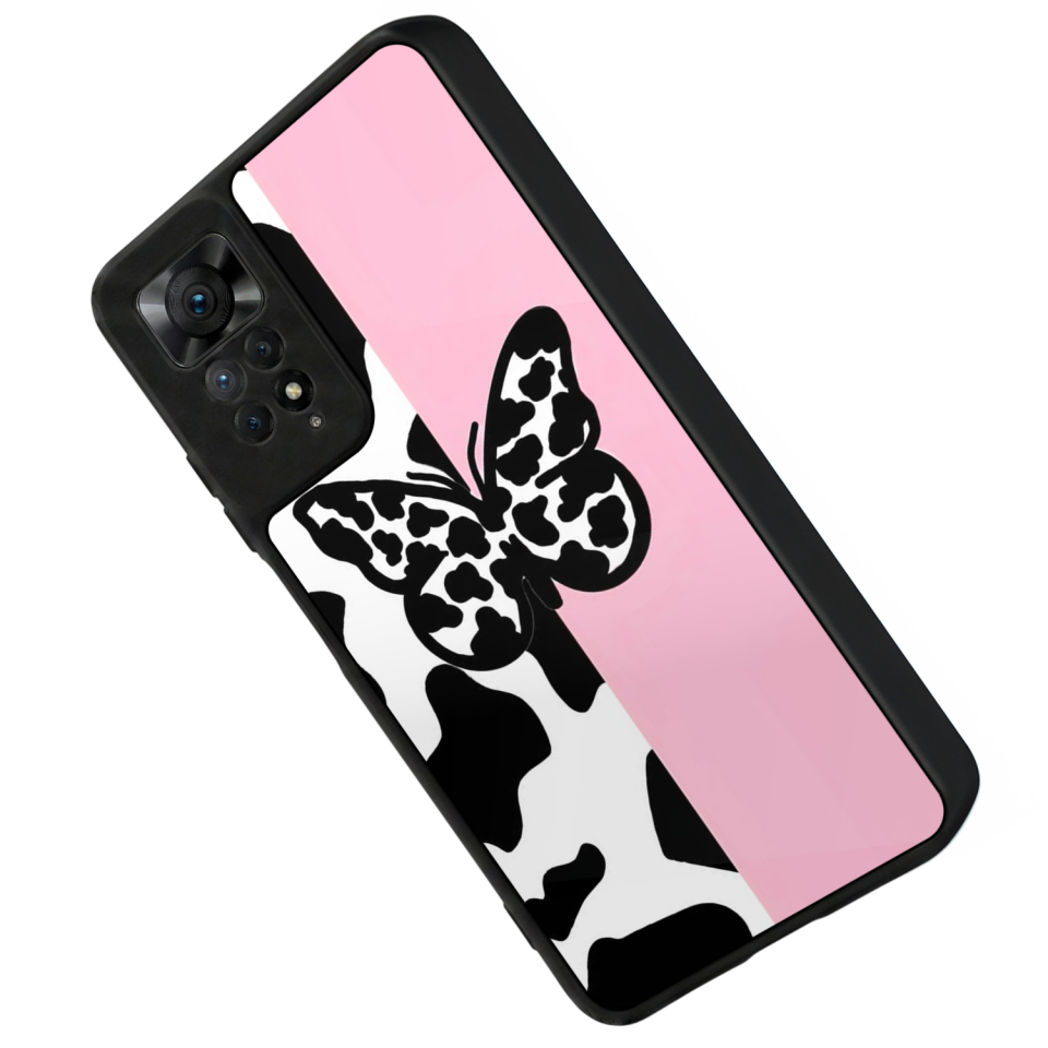 Xiaomi Redmi Note 12 Pro Uyumlu Kelebek Tasarımlı Glossy Premium Kılıf