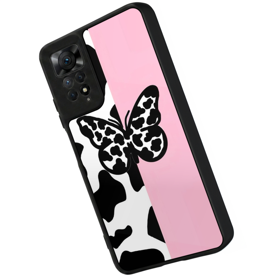 Xiaomi Redmi Note 12 Pro Uyumlu Kelebek Tasarımlı Glossy Premium Kılıf