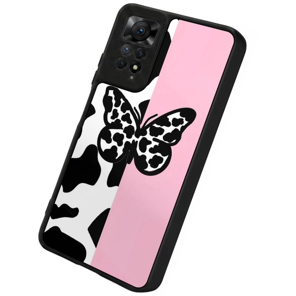 Xiaomi Redmi Note 12 Pro Uyumlu Kelebek Tasarımlı Glossy Premium Kılıf