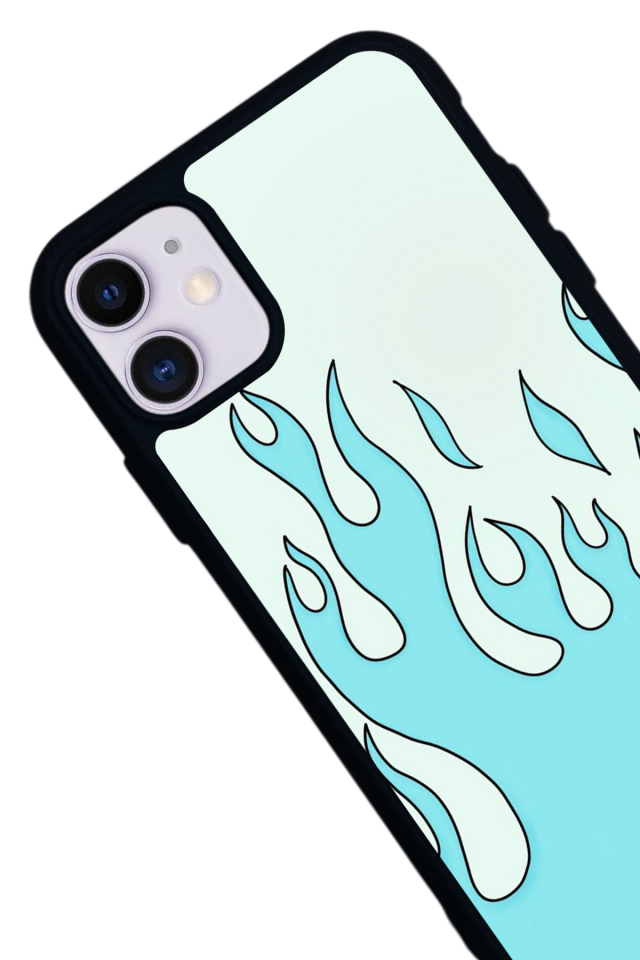 iPhone 11 Uyumlu Retro Flame Patterns Tasarımlı Glossy Premium Kılıf