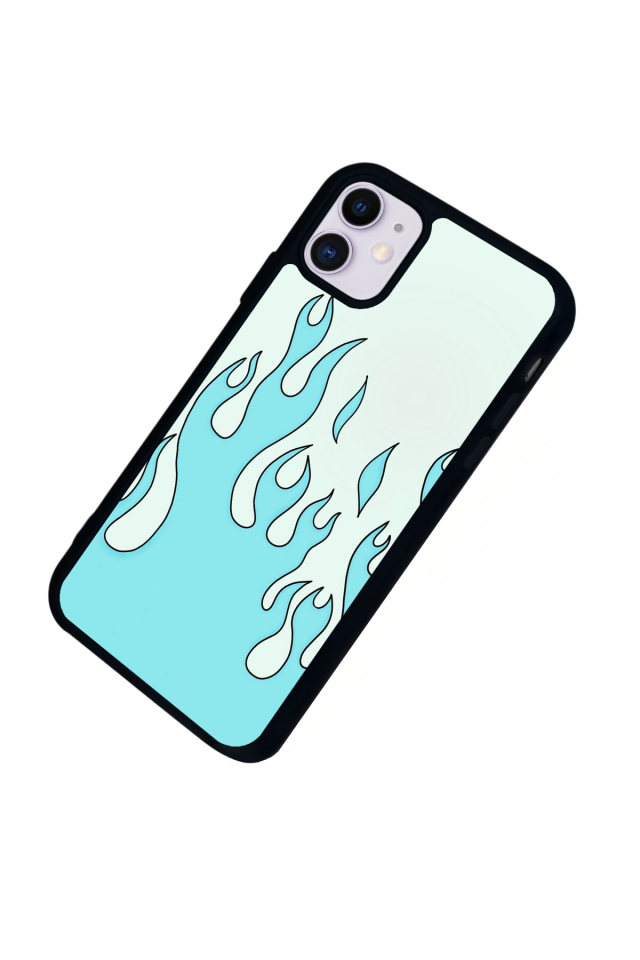 iPhone 11 Uyumlu Retro Flame Patterns Tasarımlı Glossy Premium Kılıf