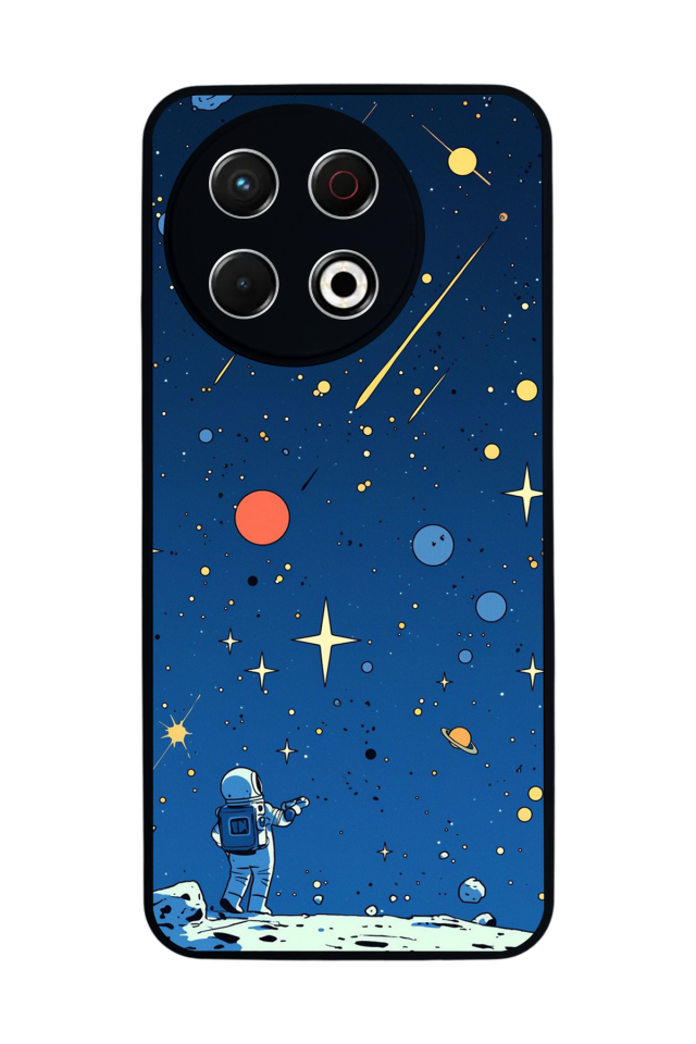 Tecno Spark 30 Pro Uyumlu Uzay Tasarımlı Glossy Premium Kılıf