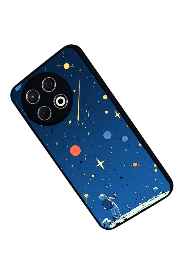 Tecno Spark 30 Pro Uyumlu Uzay Tasarımlı Glossy Premium Kılıf