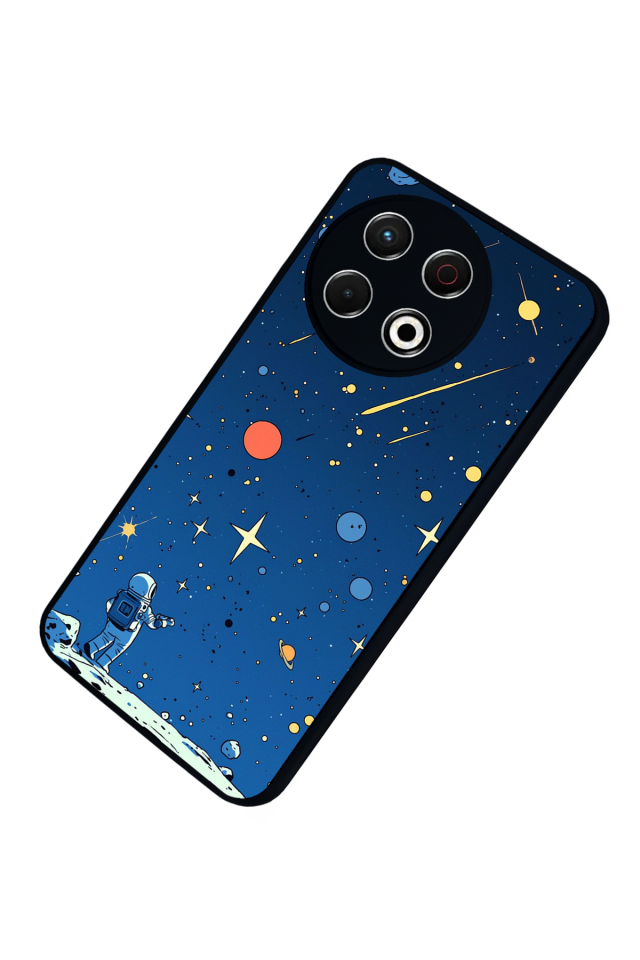 Tecno Spark 30 Pro Uyumlu Uzay Tasarımlı Glossy Premium Kılıf