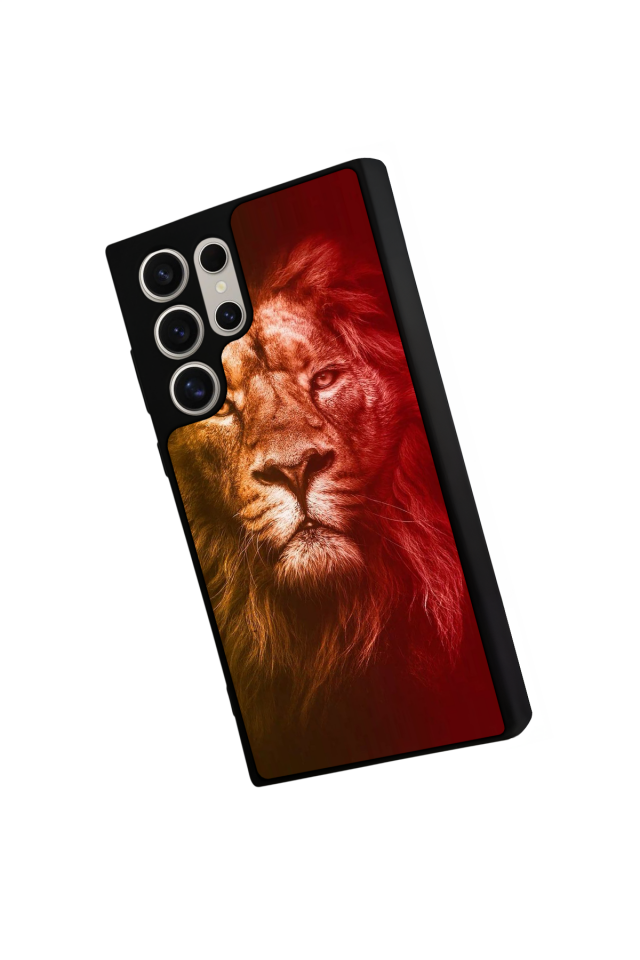 Samsung Galaxy S22 Ultra Uyumlu Aslan Tasarımlı Glossy Premium Kılıf