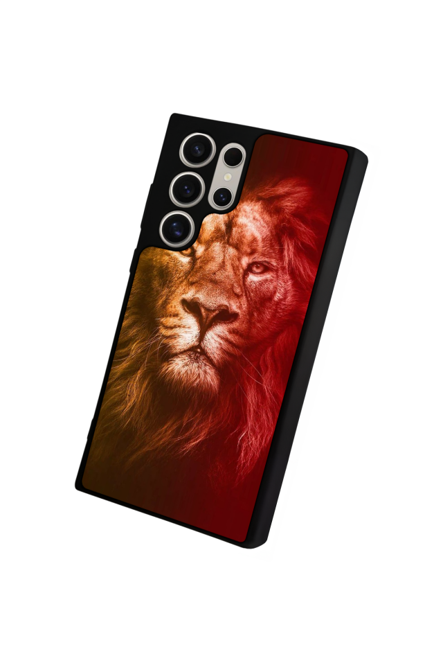 Samsung Galaxy S22 Ultra Uyumlu Aslan Tasarımlı Glossy Premium Kılıf