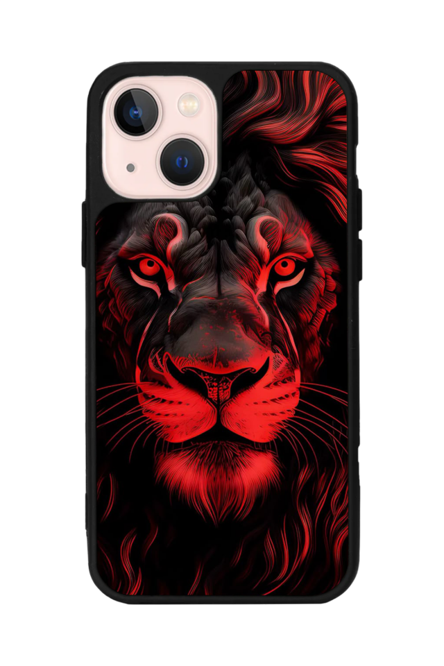 iPhone 14 Plus Uyumlu Aslan Tasarımlı Glossy Premium Kılıf