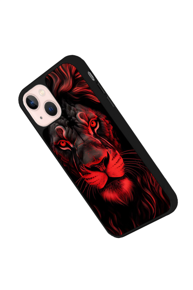iPhone 14 Plus Uyumlu Aslan Tasarımlı Glossy Premium Kılıf