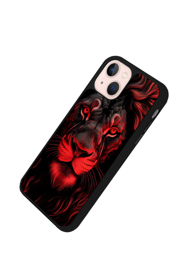 iPhone 14 Plus Uyumlu Aslan Tasarımlı Glossy Premium Kılıf