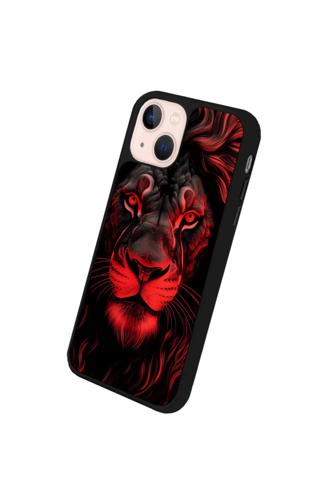 iPhone 14 Plus Uyumlu Aslan Tasarımlı Glossy Premium Kılıf