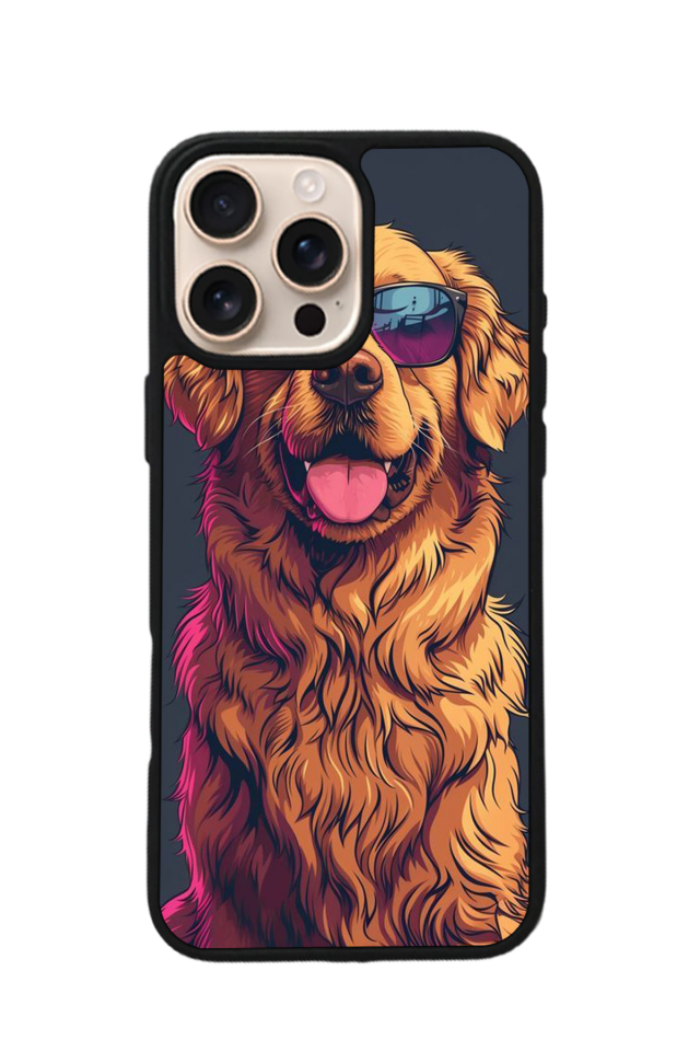 iPhone 16 Pro Max Uyumlu Golden Kopek Tasarımlı Glossy Premium Kılıf