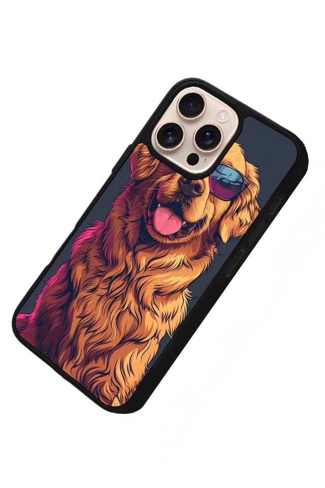 iPhone 16 Pro Max Uyumlu Golden Kopek Tasarımlı Glossy Premium Kılıf