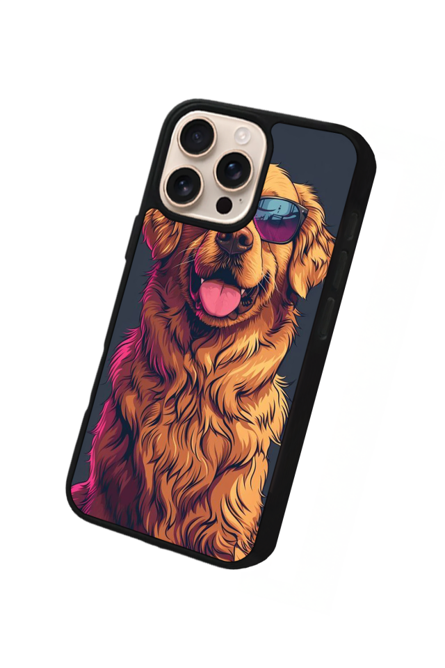 iPhone 16 Pro Max Uyumlu Golden Kopek Tasarımlı Glossy Premium Kılıf