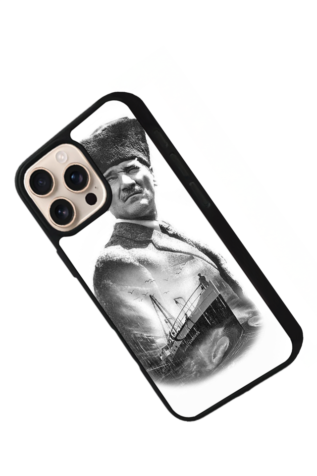 iPhone 15 Pro Uyumlu Mustafa Kemal Ataturk Tasarımlı Glossy Premium Kılıf