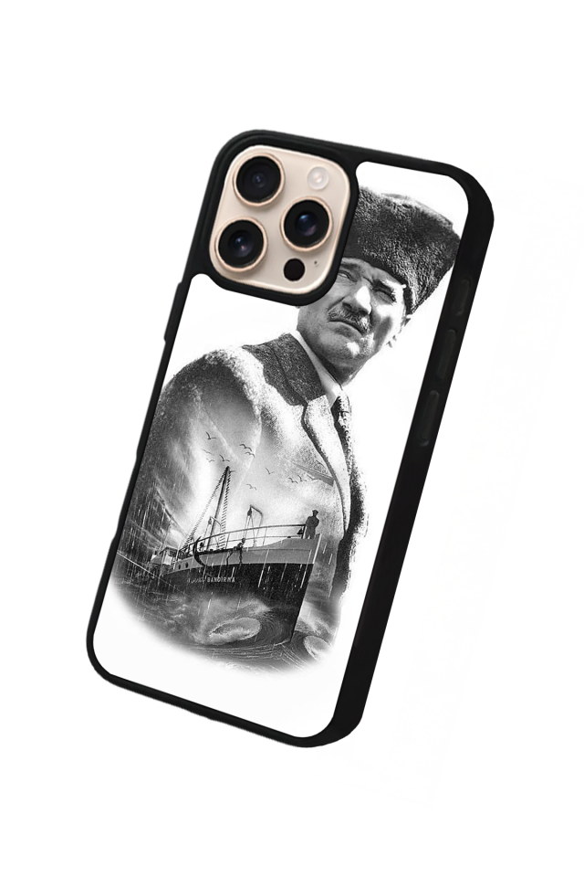 iPhone 15 Pro Uyumlu Mustafa Kemal Ataturk Tasarımlı Glossy Premium Kılıf