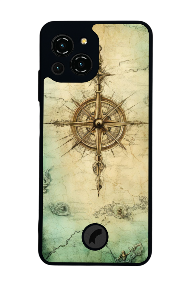 Reeder S23 Pro Max Uyumlu Pusula Tasarımlı Glossy Premium Kılıf