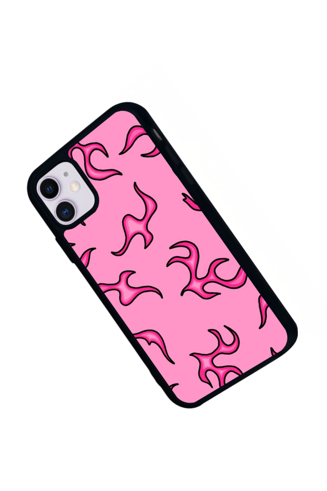 iPhone 11 Uyumlu Retro Flame Patterns Tasarımlı Glossy Premium Kılıf
