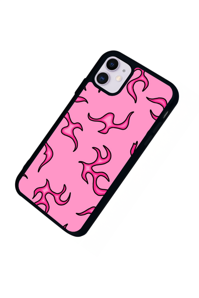 iPhone 11 Uyumlu Retro Flame Patterns Tasarımlı Glossy Premium Kılıf
