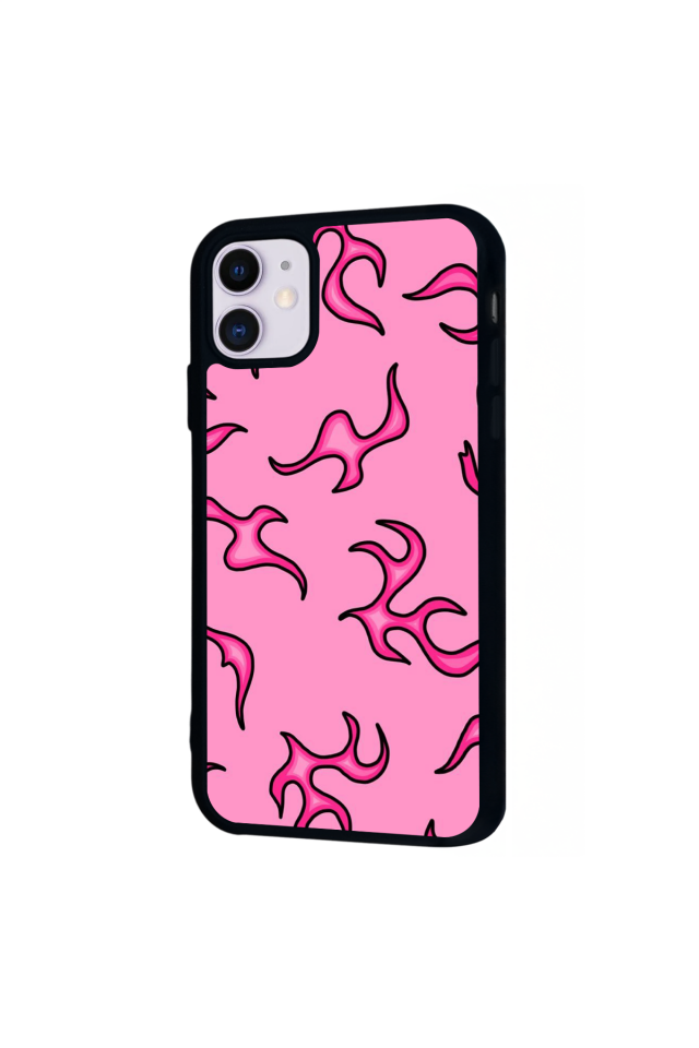iPhone 11 Uyumlu Retro Flame Patterns Tasarımlı Glossy Premium Kılıf