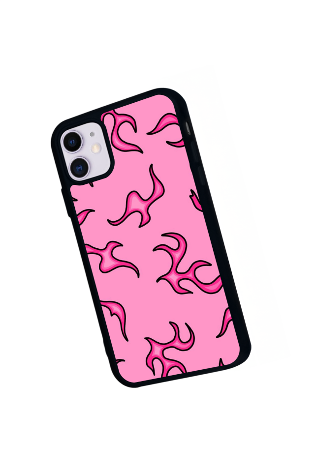 iPhone 11 Uyumlu Retro Flame Patterns Tasarımlı Glossy Premium Kılıf