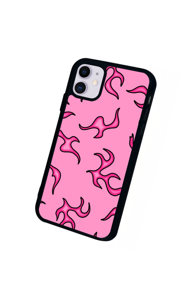 iPhone 11 Uyumlu Retro Flame Patterns Tasarımlı Glossy Premium Kılıf