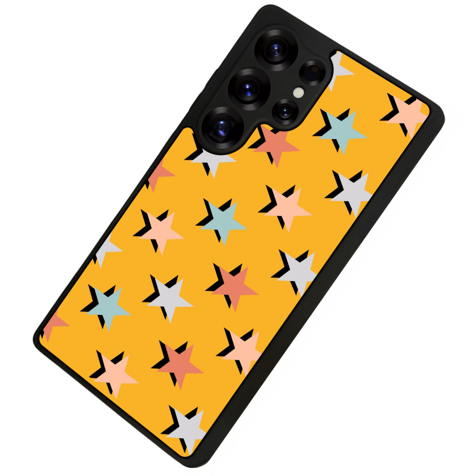 Samsung Galaxy S25 Ultra Uyumlu Retro Yildizlar Tasarımlı Glossy Premium Kılıf