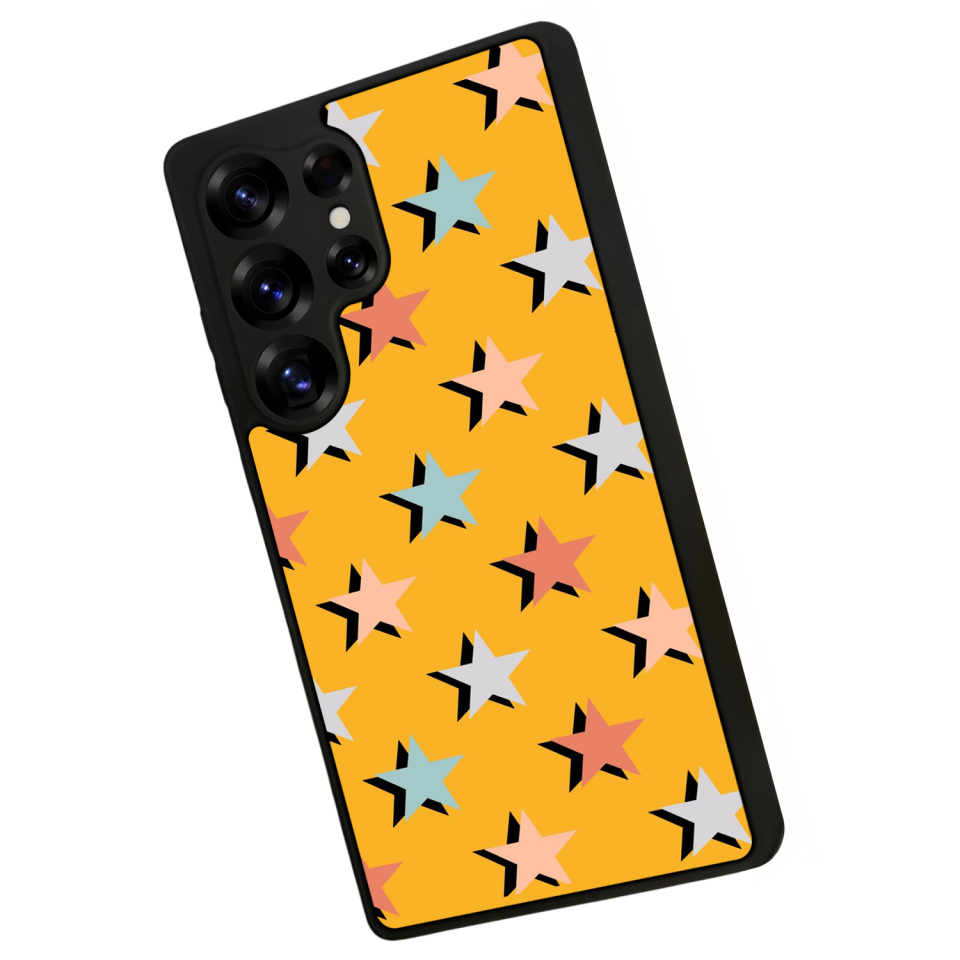 Samsung Galaxy S25 Ultra Uyumlu Retro Yildizlar Tasarımlı Glossy Premium Kılıf