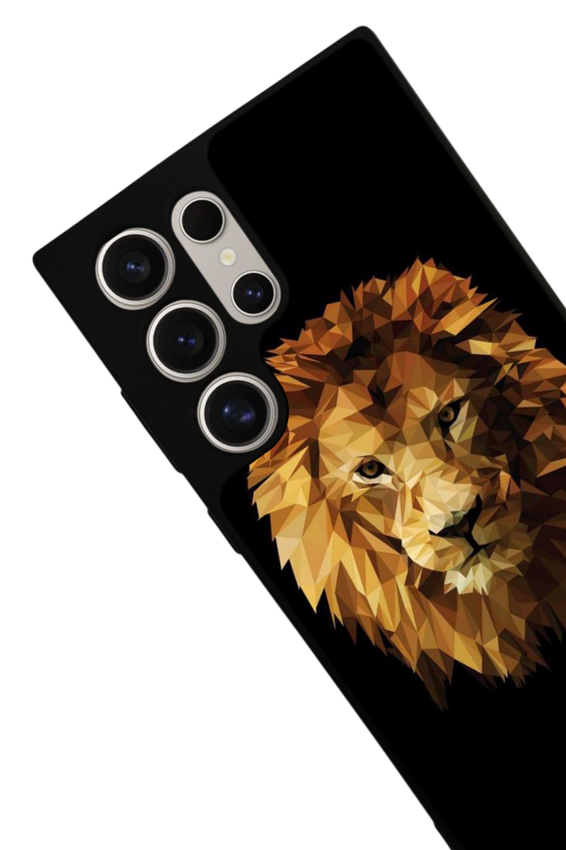 Samsung Galaxy S22 Ultra Uyumlu Aslan Tasarımlı Glossy Premium Kılıf