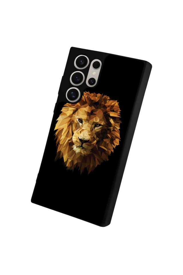 Samsung Galaxy S22 Ultra Uyumlu Aslan Tasarımlı Glossy Premium Kılıf