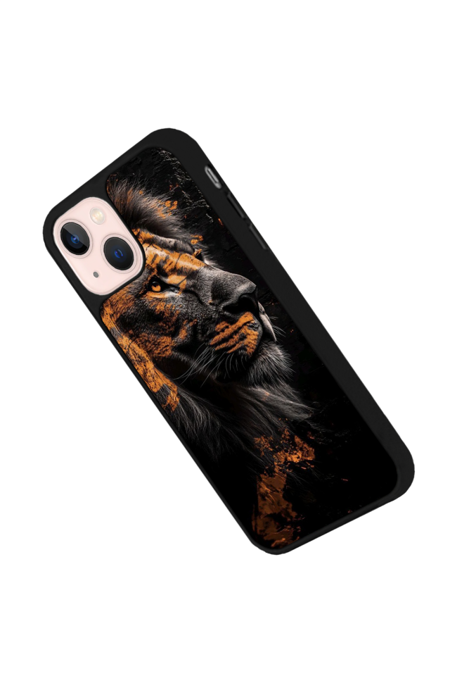iPhone 14 Plus Uyumlu Aslan Tasarımlı Glossy Premium Kılıf