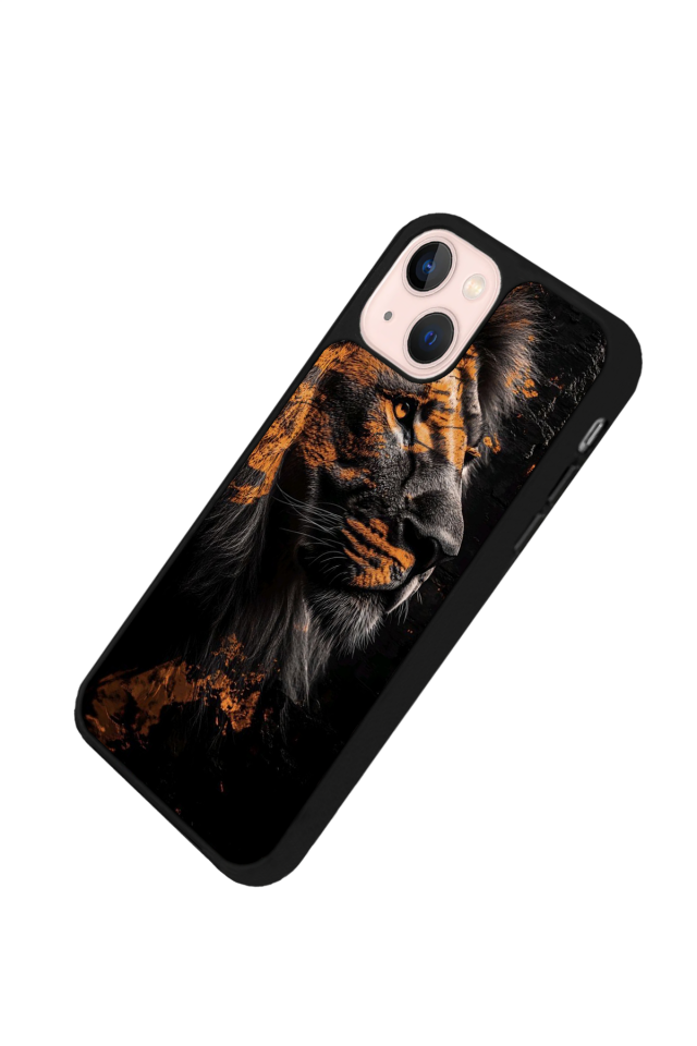 iPhone 14 Plus Uyumlu Aslan Tasarımlı Glossy Premium Kılıf