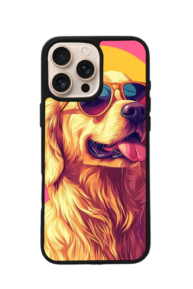 iPhone 16 Pro Max Uyumlu Golden Kopek Tasarımlı Glossy Premium Kılıf