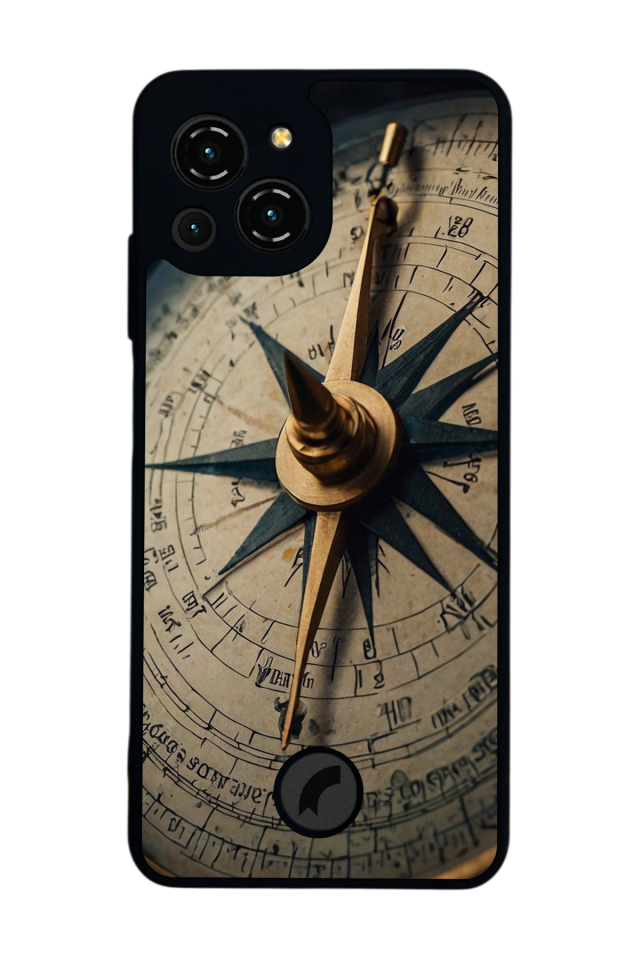 Reeder S23 Pro Max Uyumlu Pusula Tasarımlı Glossy Premium Kılıf