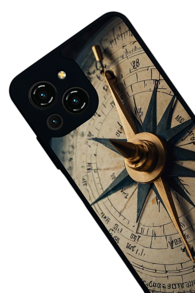 Reeder S23 Pro Max Uyumlu Pusula Tasarımlı Glossy Premium Kılıf