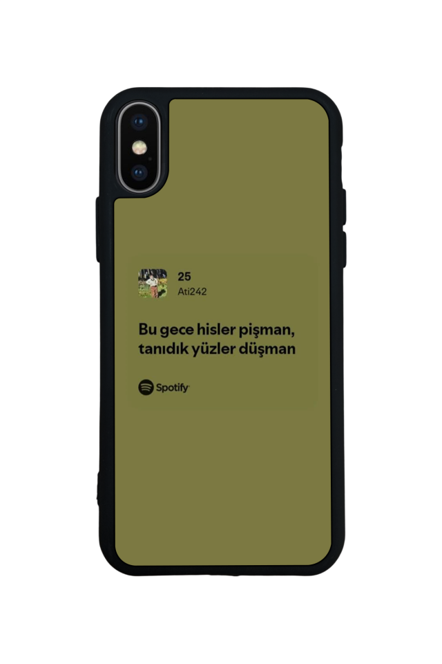 iPhone X/ XS Uyumlu Sarki Sozleri Tasarımlı Glossy Premium Kılıf