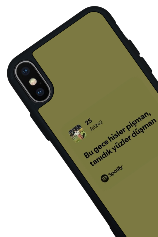 iPhone X/ XS Uyumlu Sarki Sozleri Tasarımlı Glossy Premium Kılıf
